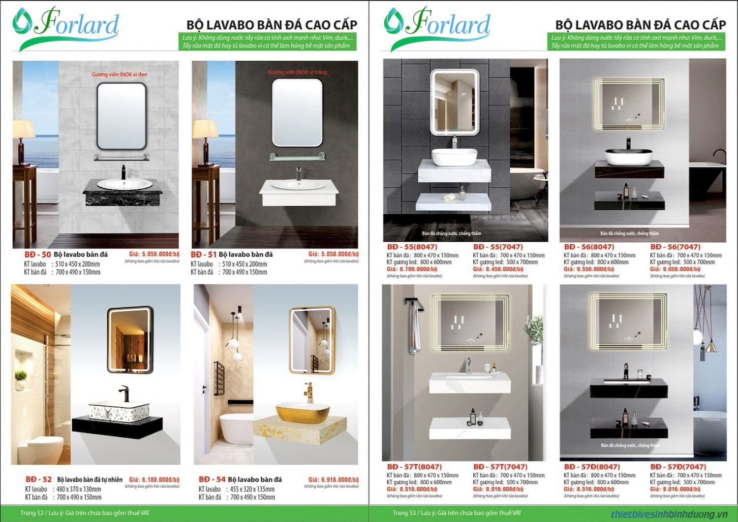 Thiết bị vệ sinh FORLARD Catalogue và Bảng giá mới nhất /Page 26